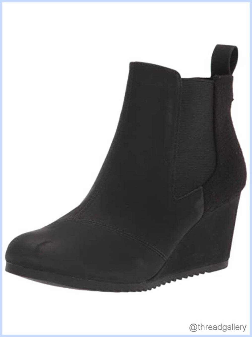 TOMS Bailey Suede Ankle Boots Memory Foam Wedge Booties